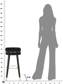 Sedia da bar nera/dorata in imbottito (altezza della seduta 74 cm) Paris – Mauro Ferretti