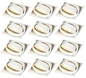 Set di 12 faretti a incasso bianchi GU10 orientabili senza cornice - Oneon