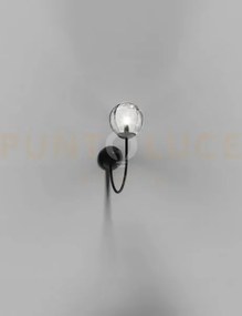 Puppet applique a parete p cristallo trasparente nero opaco 1 luce ...