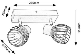 Rabalux 73002 - Faretto ABERAMA 2xE14/10W/230V