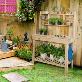 Supporto Per Fioriera Da Appendere In Legno 'BENVENUTO' | Altezza 80 Cm, Rustico, Per Esterno, Giardino, Balcone, Fiori E Piante - 2