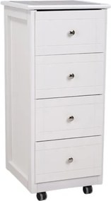 Carrello cassettiera GIADA Mini con piano in mattonelle e legno Bianco