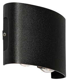 Lampada da parete per esterni nera con LED 4 luci IP54 - Silly