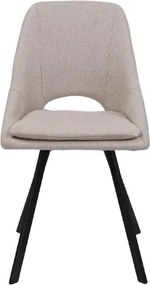 Sedia da pranzo LINDA in tessuto beige elegante con cuscino removibile