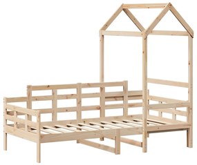 Dormeuse con tetto 90x200 cm in legno massello di pino