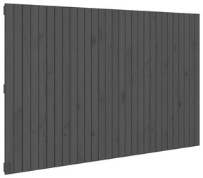 Testiera da parete grigia 185x3x110cm in legno massello di pino