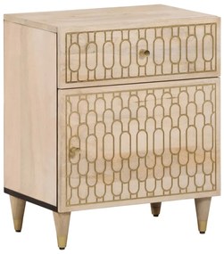 Comodino 50x33x60 Cm İn Legno Massello Di Mango /