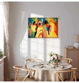 Quadro - With a Yellow Jacket (August Macke) In cornice di legno naturale 60x40