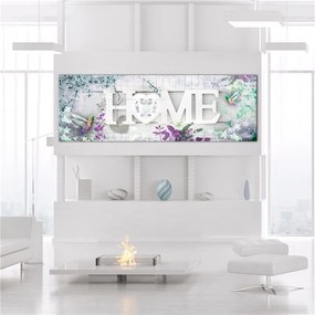 Quadro Home and Hummingbirds (1 Part) Green Narrow  Colore colorful, Dimensioni e Misure 135x45