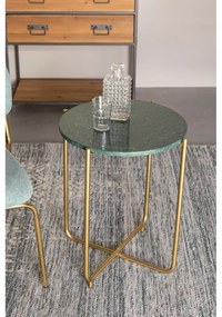 Tavolino verde con piano in marmo Timpa - White Label