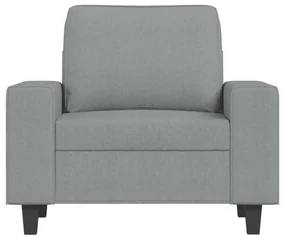 Poltrona grigio chiaro 60 cm in tessuto