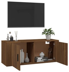 Mobile porta tv a parete rovere marrone 100x34,5x40 cm