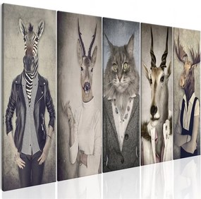 Quadro Animal Masks I  Colore Beige, Dimensioni e Misure 225x90