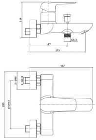 Cersanit S951-344 - Rubinetto vasca da bagno CITY cromo lucido