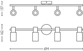 Philips - Faretto PALMS 4xE14/25W/230V