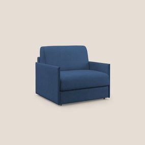 Evans poltrona letto in morbido tessuto impermeabile T02 blu