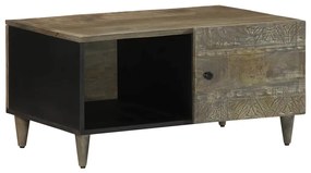 Tavolino Da Salotto Grigio Chiaro 80x50x40 Cm Legno Di Mango /