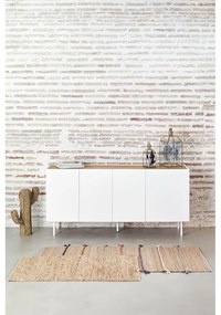 Cassettiera bassa in rovere decorata in bianco e naturale 165x78 cm Arista - Teulat