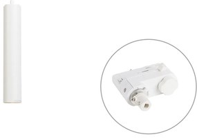 Lampada a sospensione di design bianca con adattatore per binario trifase - Tuba Small 3-fasi