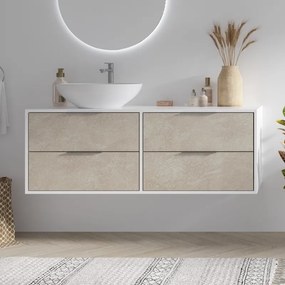 Mobile bagno 135cm bicolore con 4 cassetti scorrevoli SPR-135D - KAMALU