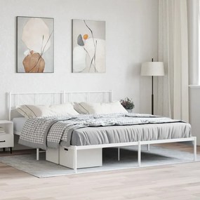 Giroletto Con Testiera Metallo Bianco 180x200 Cm /