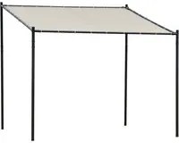 Easycomfort Gazebo Pergola Addossata da Giardino 3x3m in Metallo e Poliestere Beige