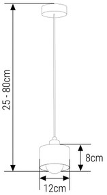 Lampadario a sospensione con filo 1xE27/35W/230V diametro 12 cm nero/oro