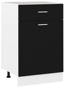 Armadio Con Cassetto Nero 50x46x81,5 Cm İn Legno Multistrato /