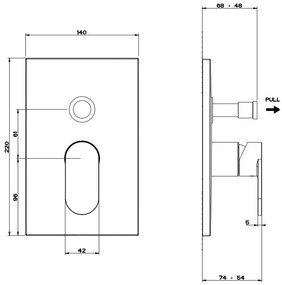 Parte Esterna Miscelatore doccia a Parete 2 Vie Con Deviatore Automatico senza parte incasso Cromo Gessi Via Bagutta 44714