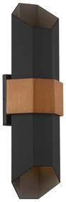 Applique LED moderno da esterno QZ-CHASM-L-BKW nero IP44, luce bianco caldo dimmerabile 900 lumen, ELSTEAD