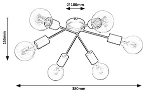 Rabalux 3990 - Lampadario da incasso LAMAR 6xE27/40W/230V