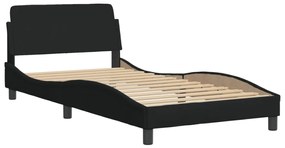 Letto con materasso nero 100x200 cm in tessuto