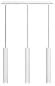 Lampadario Rettangolare Industrial-Minimal Xeana Metallo Bianco 3 Luci Gu10