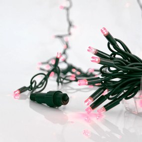 Catenaria Natalizia LED 11.6m IP65 Cavo VERDE Luce ROSA Colore Rosa 550 - 570 °K
