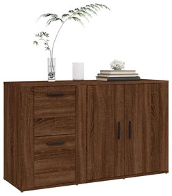 Credenza rovere marrone 100x33x59,5 cm in legno multistrato