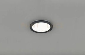Camillus plafoniera led tonda metallo nero opaco con funzione dimme...