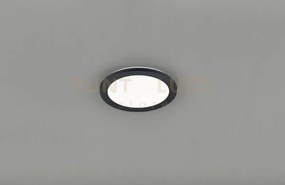 Plafoniera led tonda metallo nero dimmerabile con interruttore a pa...