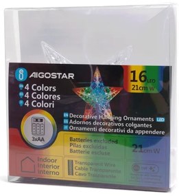 Aigostar - Stella decorativa natalizia LED RGBY 16xLED/3xAA