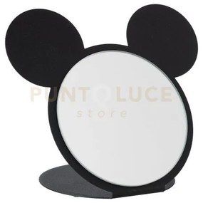 Specchio da tavolo di design mouse nero in ferro, vetro per lo spec...