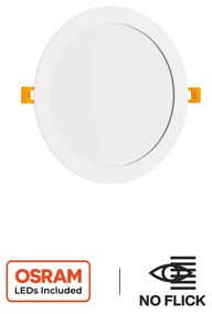 Pannello LED Rotondo 20W, 2.000lm, no Flickering, Foro Ø203-210mm Colore Bianco Caldo 3.000K