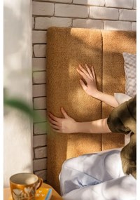 Letto matrimoniale imbottito color senape con contenitore e rete inclusi 180x200 cm Thessa Bold Line – Bonami Selection