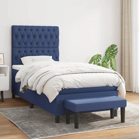 Giroletto A Molle Con Materasso Blu 100x200 Cm İn Tessuto /