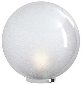 Lampada Contemporanea Glitter Metallo Cromo Vetro Soffiato Trasp 1 Luce E27 40Cm