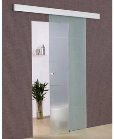 Porta scorrevole reversibile Miami in mdf trasparente, L 86 x H 215 cm, con binario Atelier argento