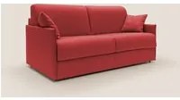 Divano Letto 3 Posti 189x96x96 cm in Tessuto Rosso