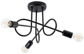 Sollux SL.1434 - Lampadario a plafone LOOP 3xE27/15W/230V nero