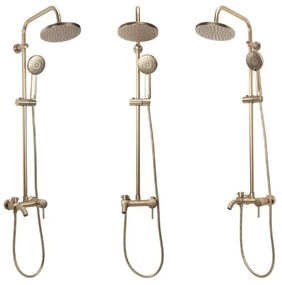 REA-P7051 - Set doccia con miscelatore LUIS, finitura oro spazzolato