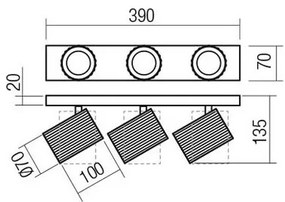 Redo 01-3406 - Faretto DELPHI 3xGU10/7W/230V nero