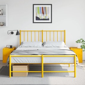 Comodini 2 Pz Giallo Senape 34,5x39x44 Cm İn Acciaio /