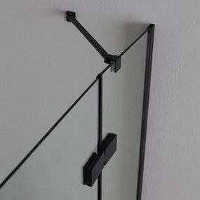 Box Doccia 120X80 Nero Doppia Porta Battente In Cristallo 6Mm | Lion